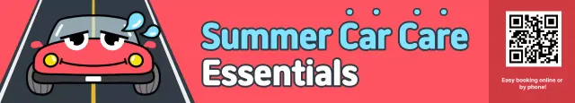 Anúncio de oficina de manutenção e reparo de carro de férias de verão com arte pop vermelha e branca