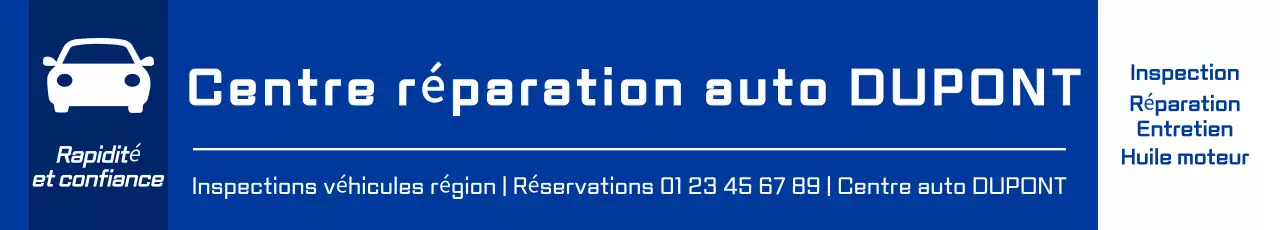 Promotion d'un atelier de réparation automobile bleu et bleu marine propre