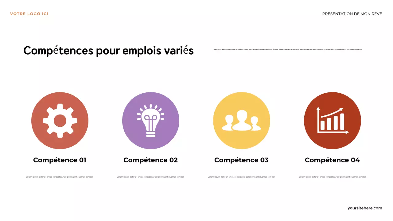 Présentation illustrative orange : Le premier pas vers mon rêve