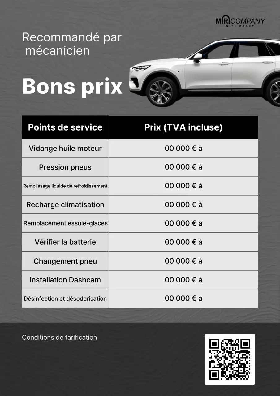 Publicité pour la réparation automobile Gray Clean