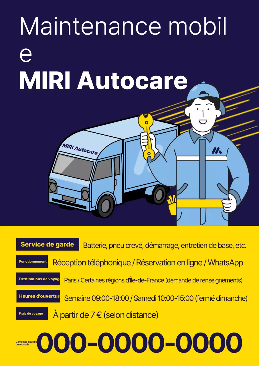 Promotion d'un service de voiture pop art bleu et jaune