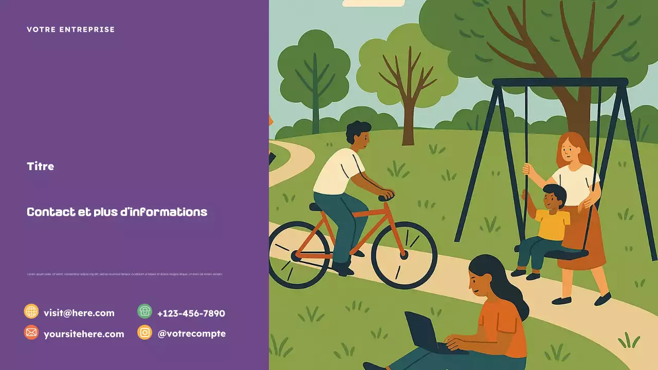 Présentation illustrative du quartier en orange et violet