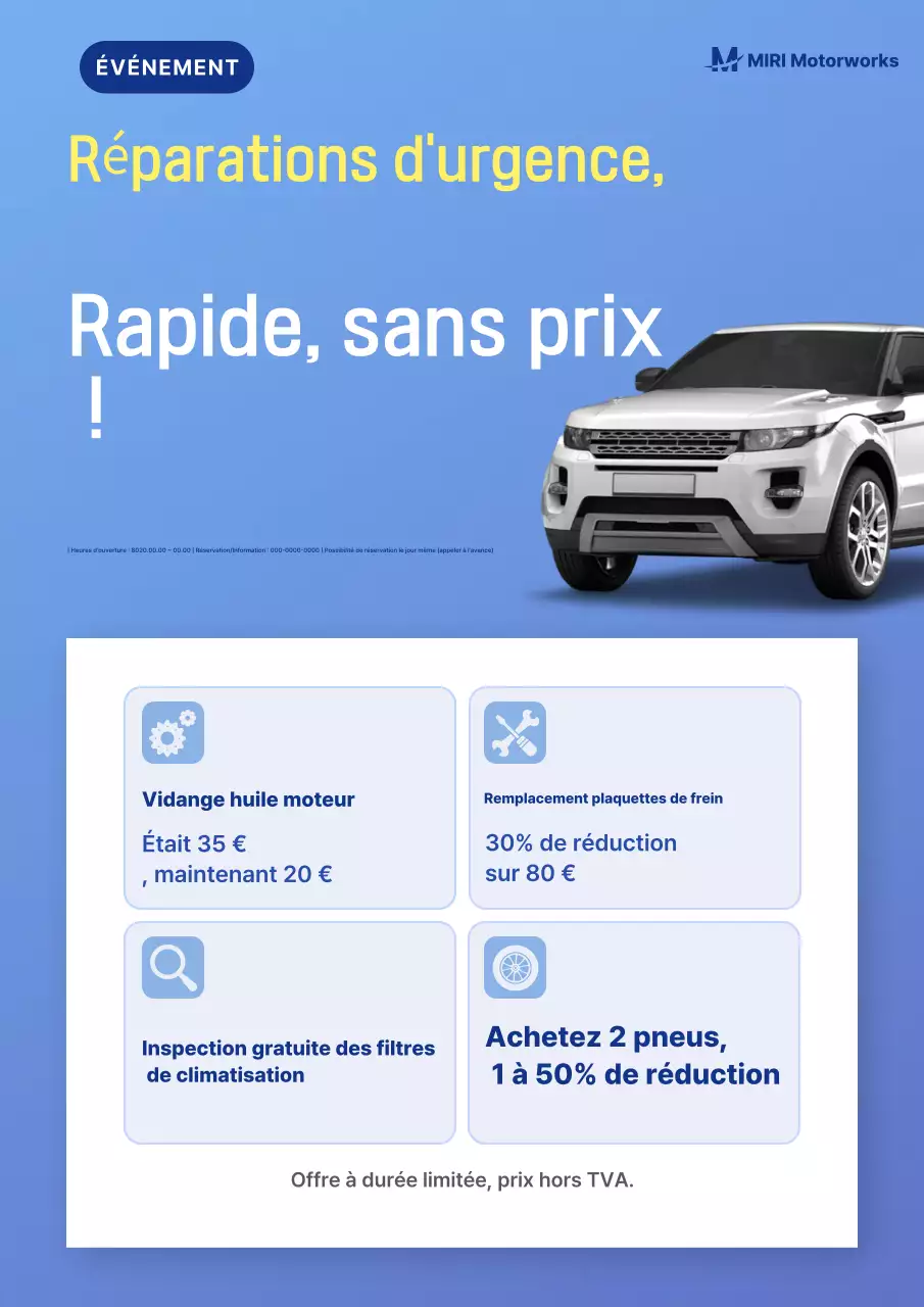 Événement de voitures modernes bleu ciel