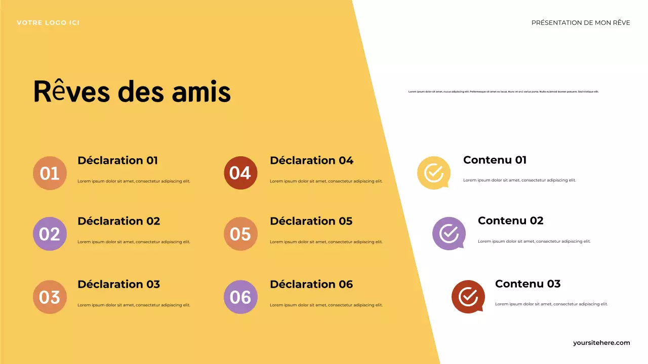 Présentation illustrative orange : Le premier pas vers mon rêve