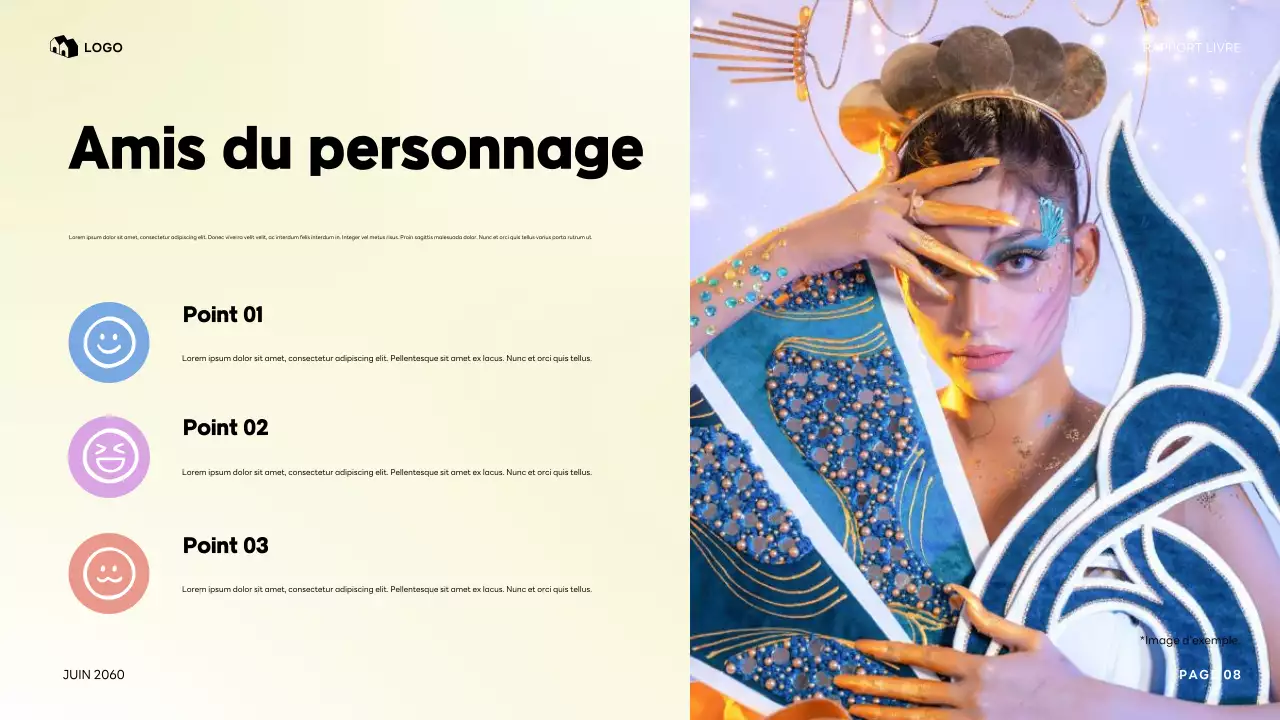 Présentation colorée de mon personnage préféré