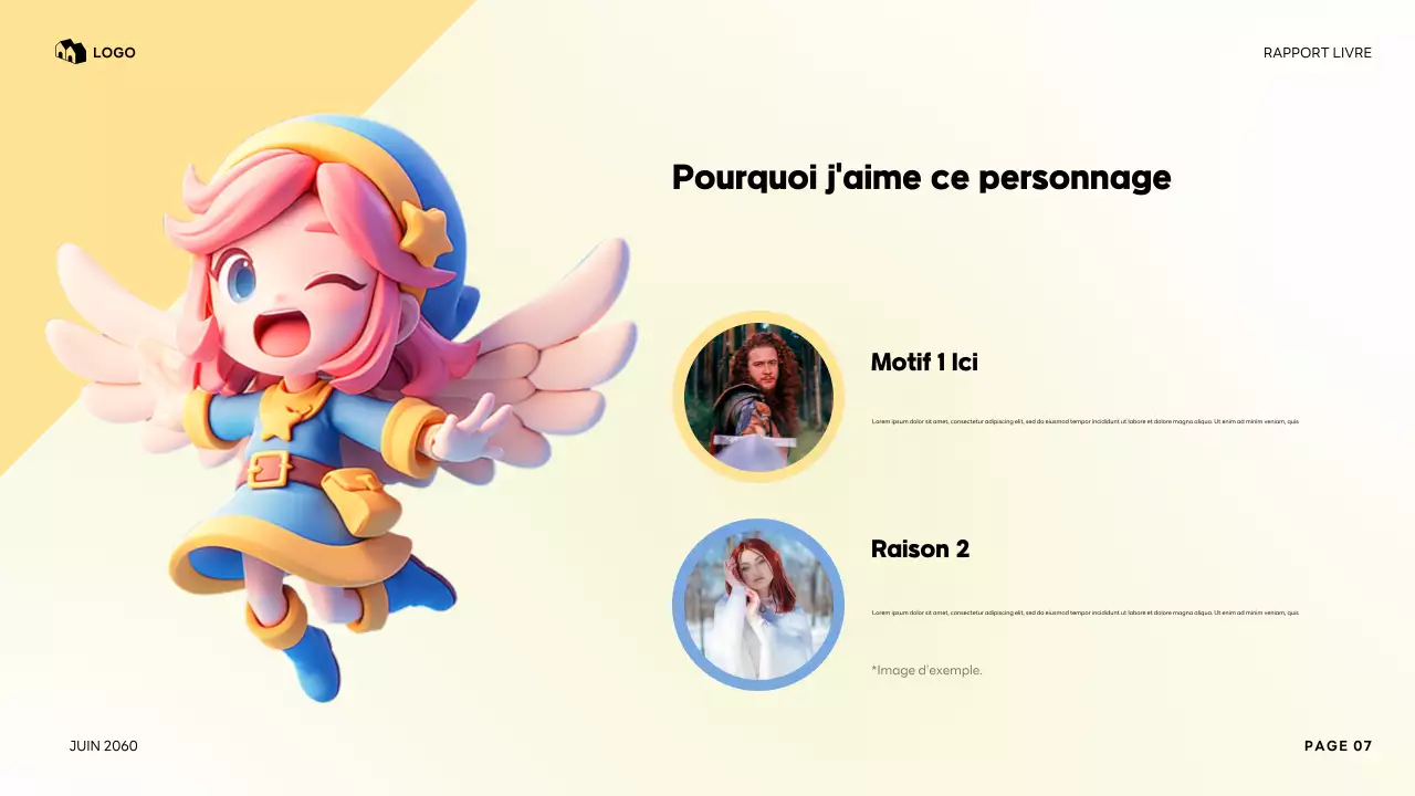 Présentation colorée de mon personnage préféré