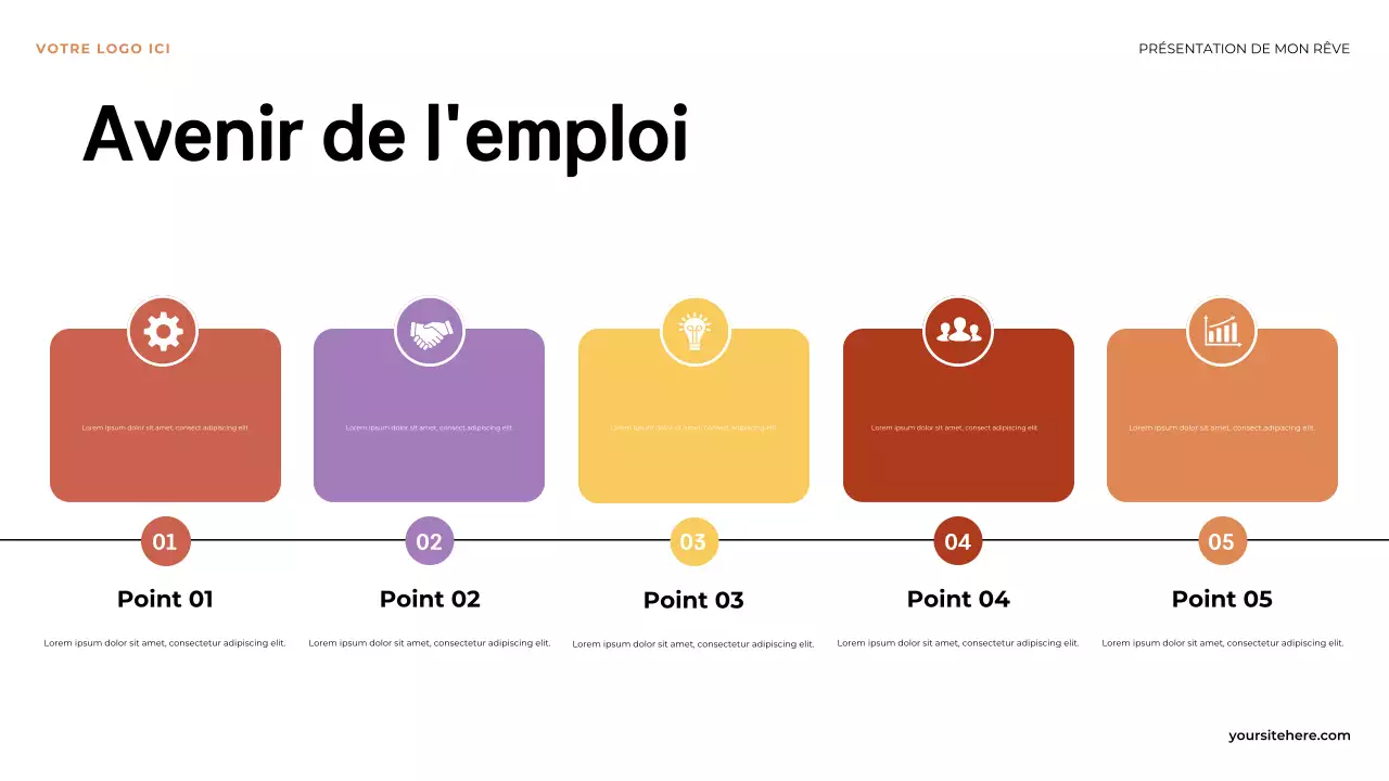 Présentation illustrative orange : Le premier pas vers mon rêve