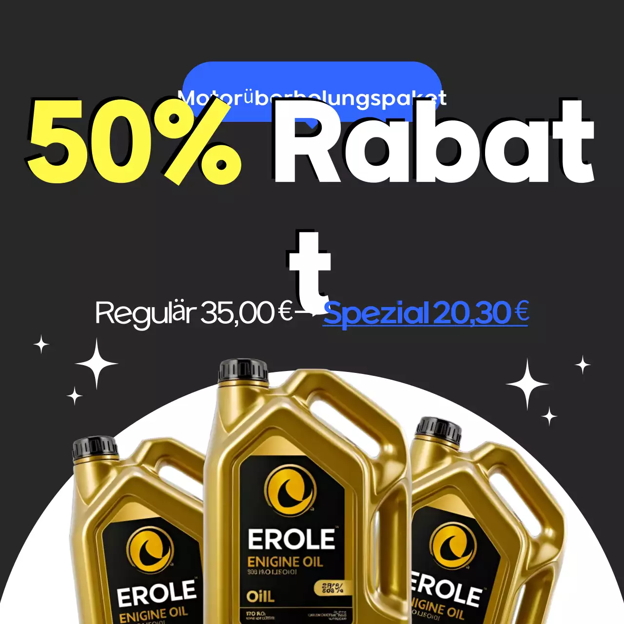 Einfache schwarz-blaue Rabatt-Event-Werbung für Autowerkstätten