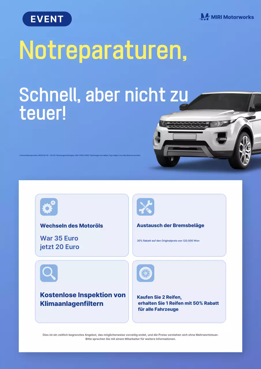 Sky Blue Modern Car Event