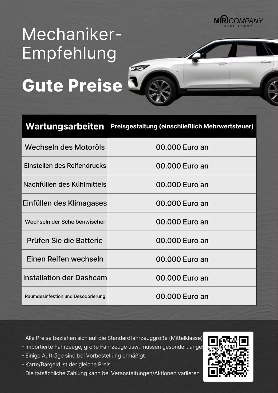 Gray Clean Autoreparatur-Anzeige