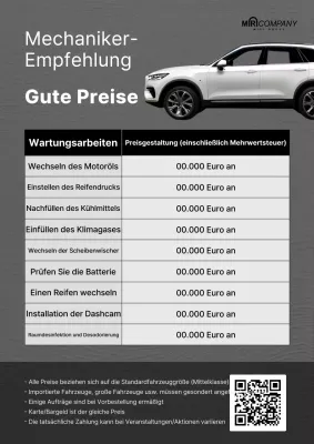 Gray Clean Autoreparatur-Anzeige