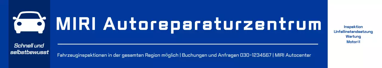 Saubere blaue und marineblaue Werbung für Autowerkstätten