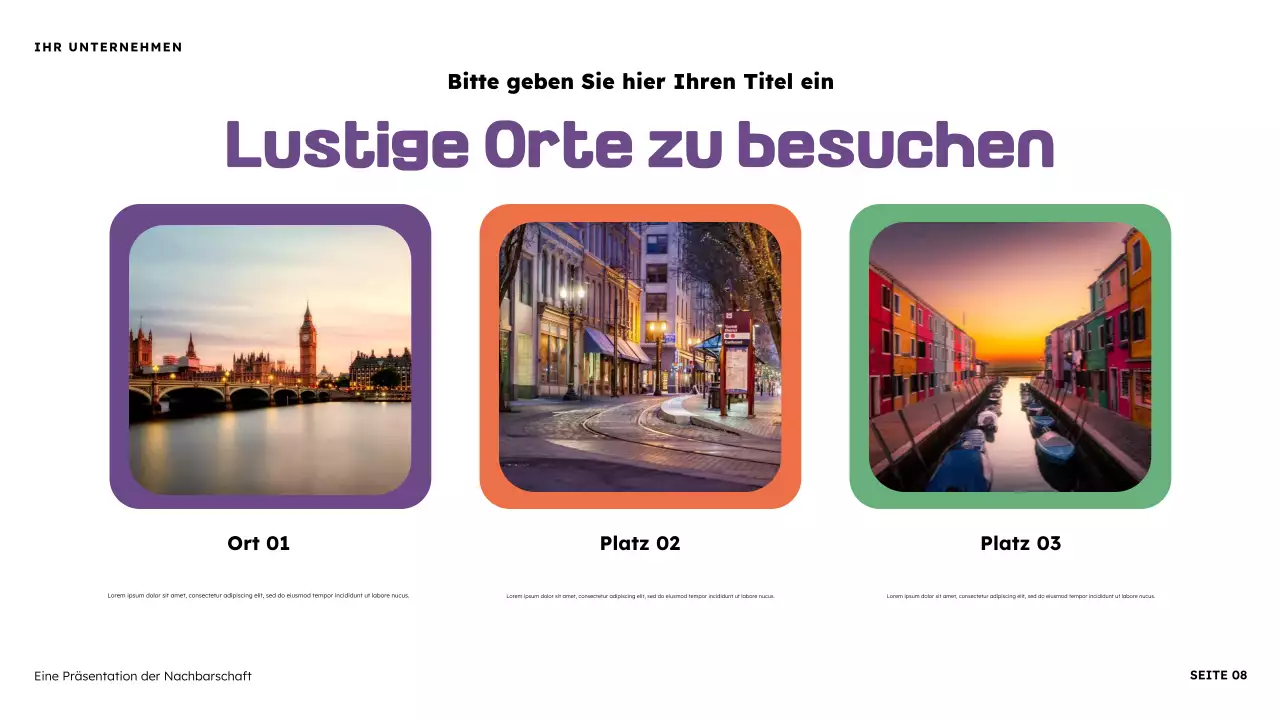 Orange und Lila Illustrative Nachbarschaftspräsentation