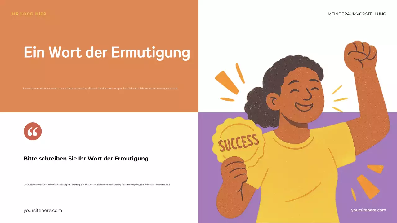 Orange Illustrative Der erste Schritt zu meinem Traum Präsentation