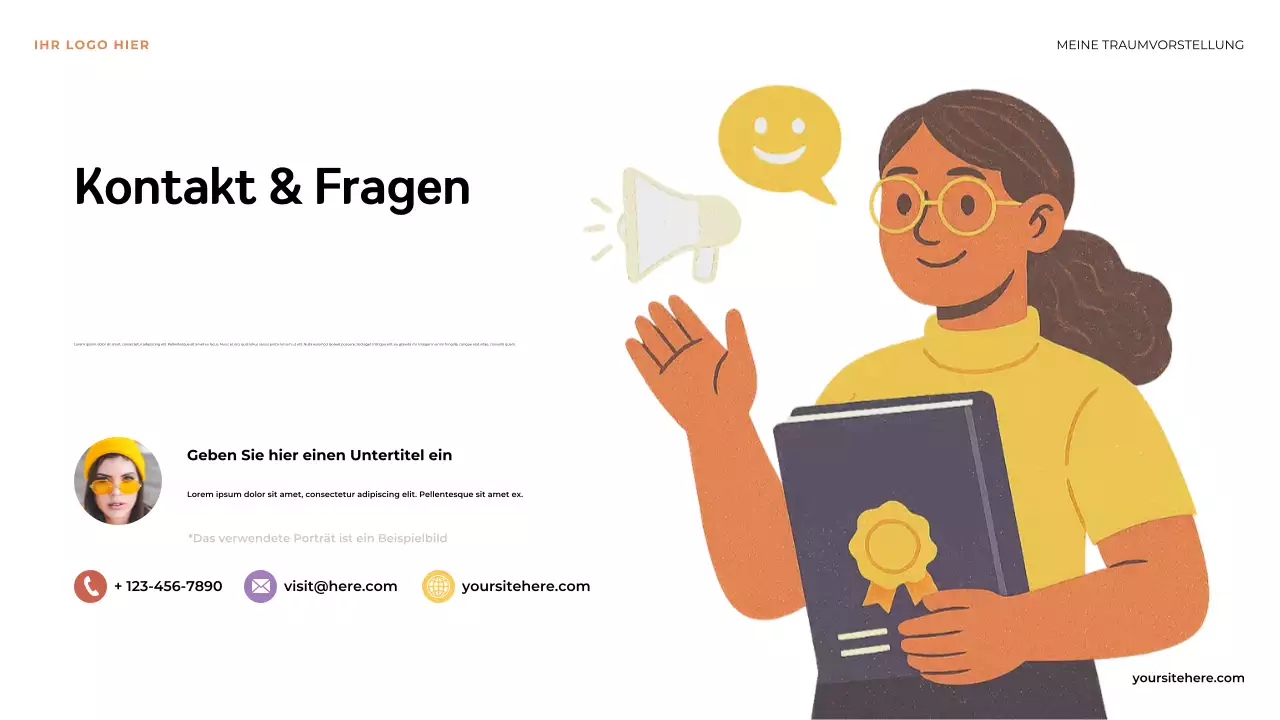 Orange Illustrative Der erste Schritt zu meinem Traum Präsentation