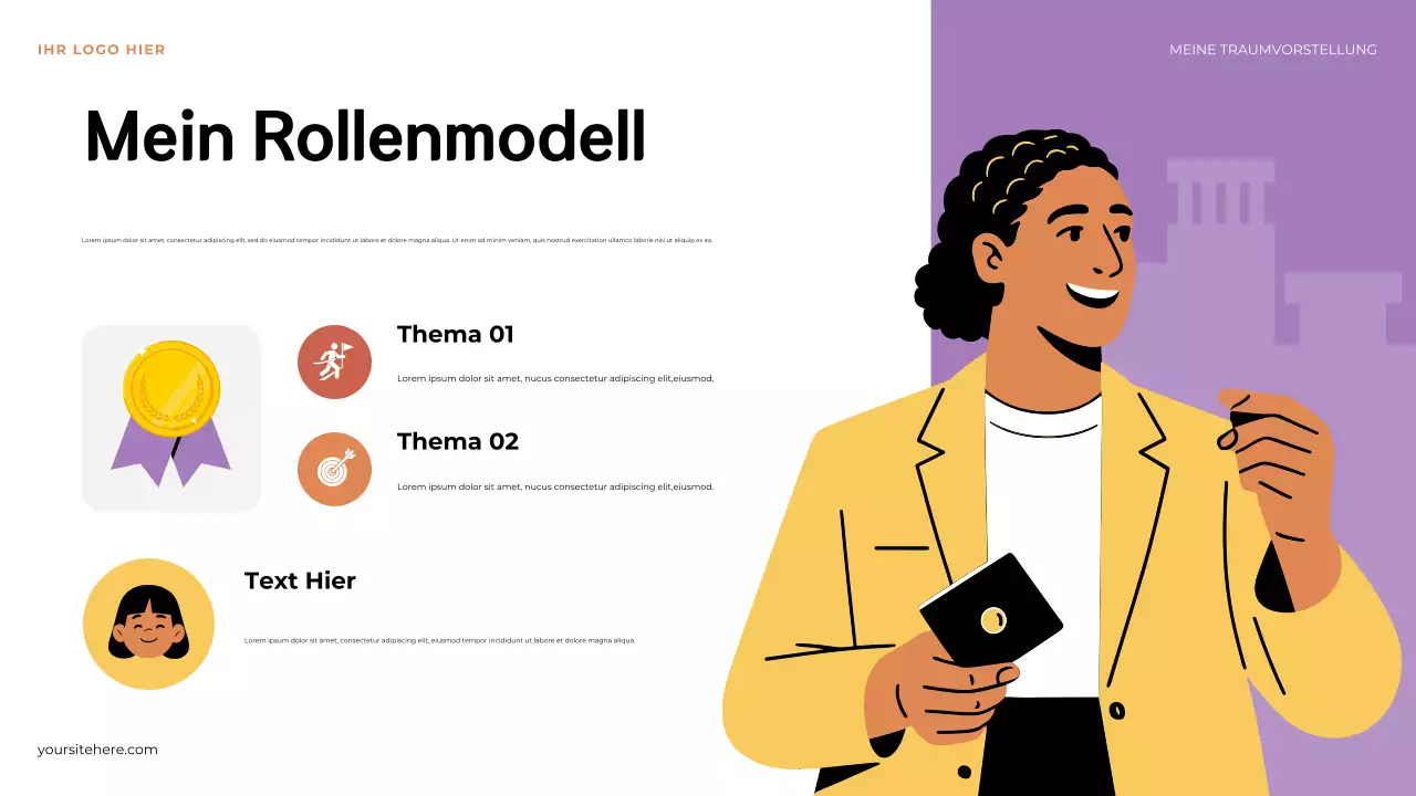 Orange Illustrative Der erste Schritt zu meinem Traum Präsentation