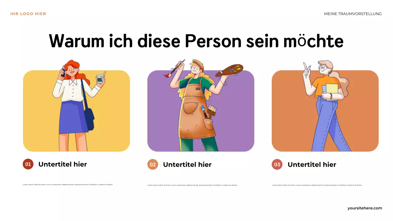 Orange Illustrative Der erste Schritt zu meinem Traum Präsentation