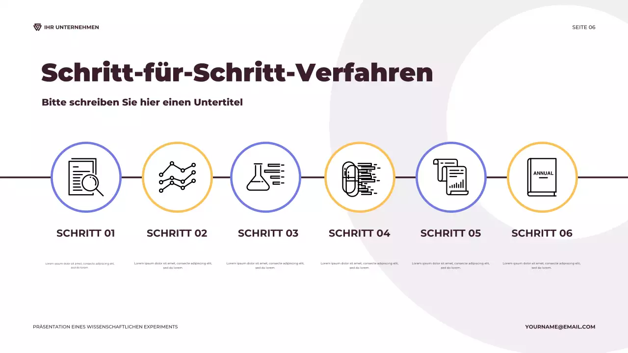 Lila und orangefarbenes illustratives wissenschaftliches Experiment Präsentation