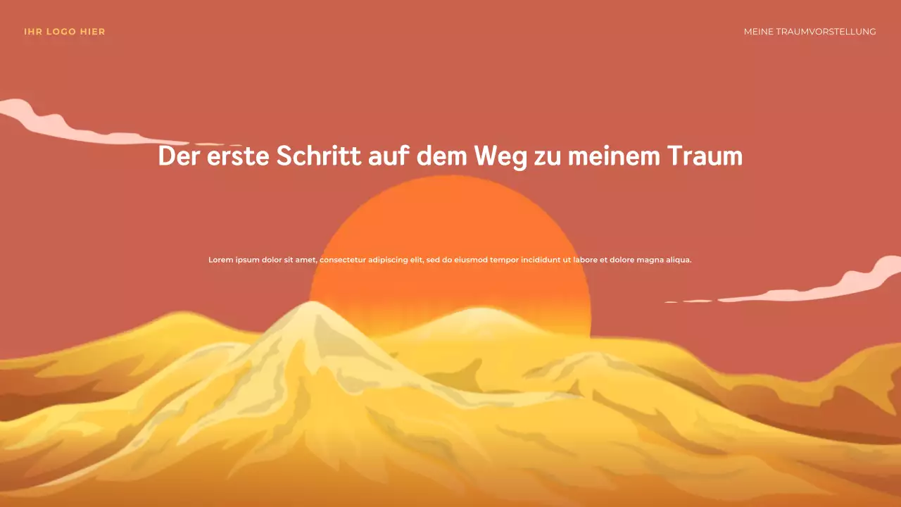 Orange Illustrative Der erste Schritt zu meinem Traum Präsentation