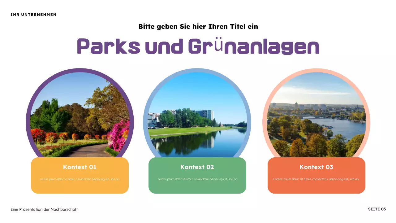 Orange und Lila Illustrative Nachbarschaftspräsentation