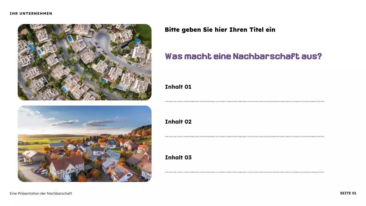 Orange und Lila Illustrative Nachbarschaftspräsentation