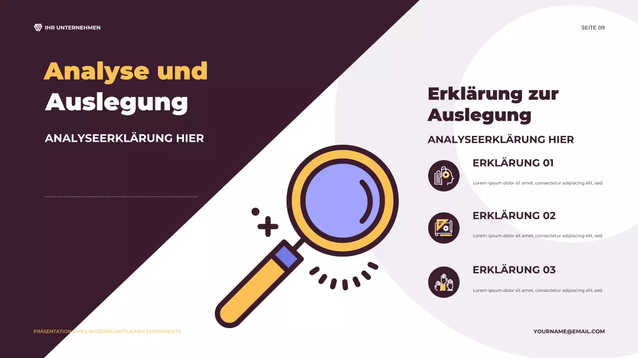 Lila und orangefarbenes illustratives wissenschaftliches Experiment Präsentation