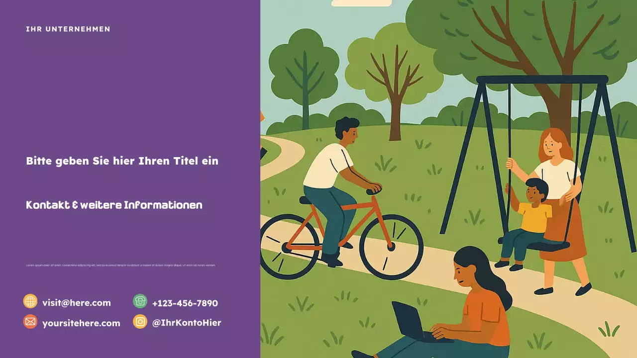 Orange und Lila Illustrative Nachbarschaftspräsentation