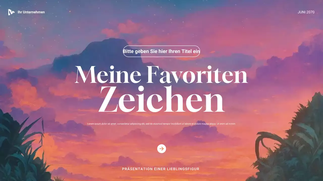 Lila, Grün und Orange Ästhetik Lieblingscharakter Präsentation