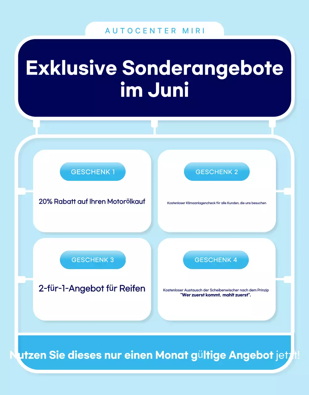 Himmelblaue moderne Autoreparaturanzeige