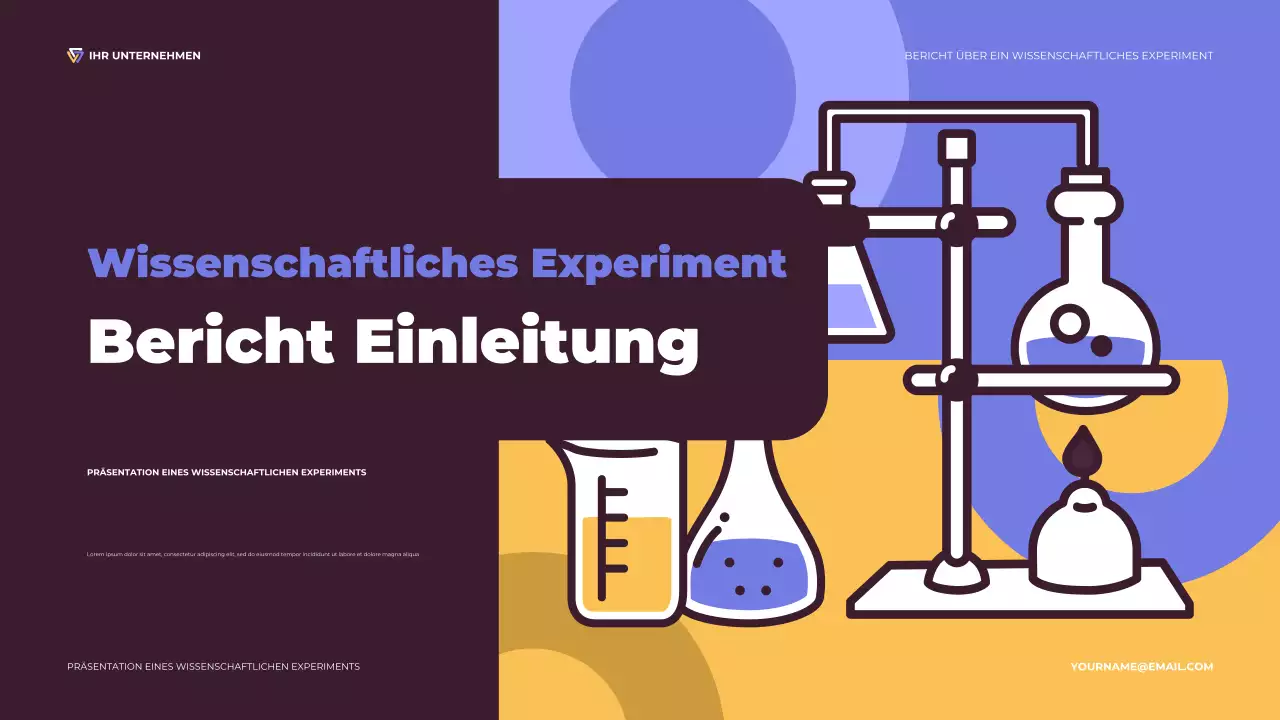 Lila und orangefarbenes illustratives wissenschaftliches Experiment Präsentation