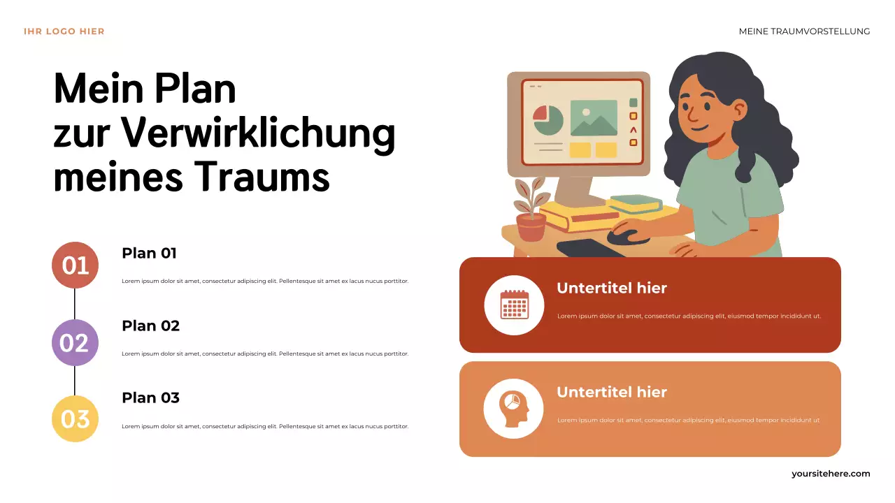 Orange Illustrative Der erste Schritt zu meinem Traum Präsentation