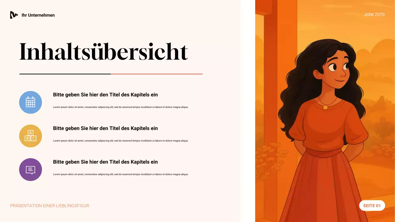 Lila, Grün und Orange Ästhetik Lieblingscharakter Präsentation