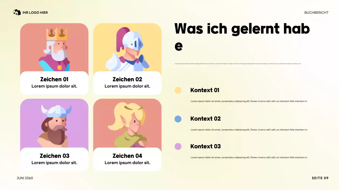 Bunte Präsentation „Mein Lieblingscharakter“