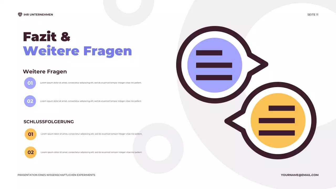 Lila und orangefarbenes illustratives wissenschaftliches Experiment Präsentation