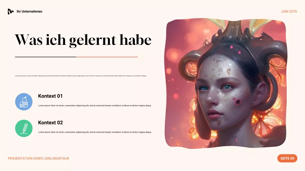 Lila, Grün und Orange Ästhetik Lieblingscharakter Präsentation