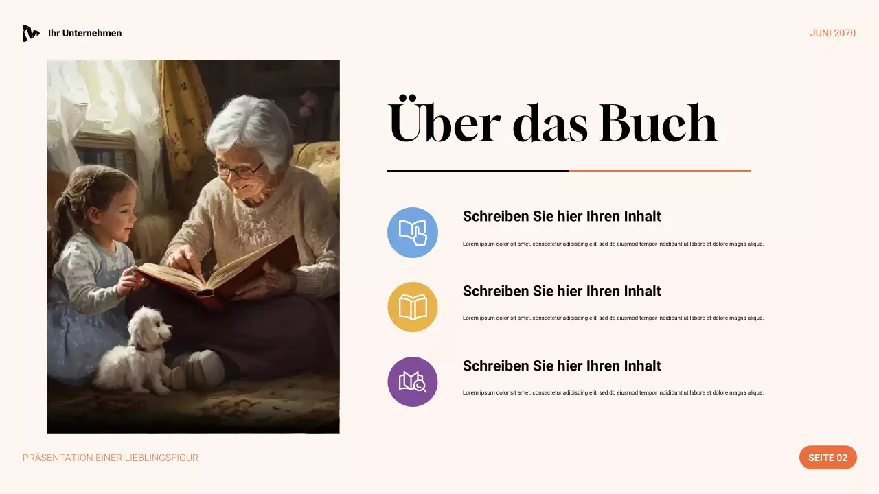 Lila, Grün und Orange Ästhetik Lieblingscharakter Präsentation