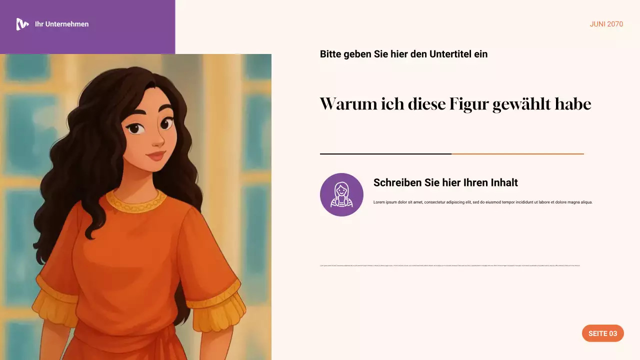 Lila, Grün und Orange Ästhetik Lieblingscharakter Präsentation