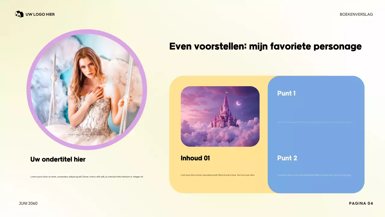 Kleurrijke presentatie van mijn favoriete personage