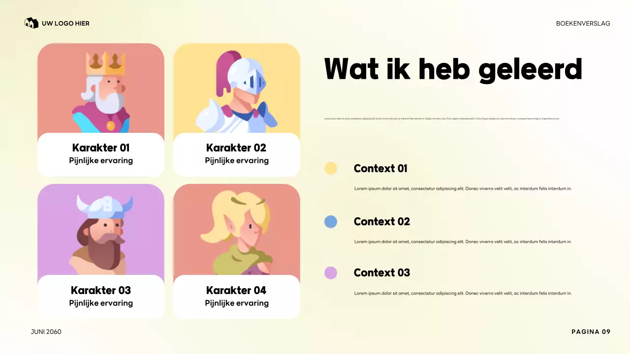 Kleurrijke presentatie van mijn favoriete personage