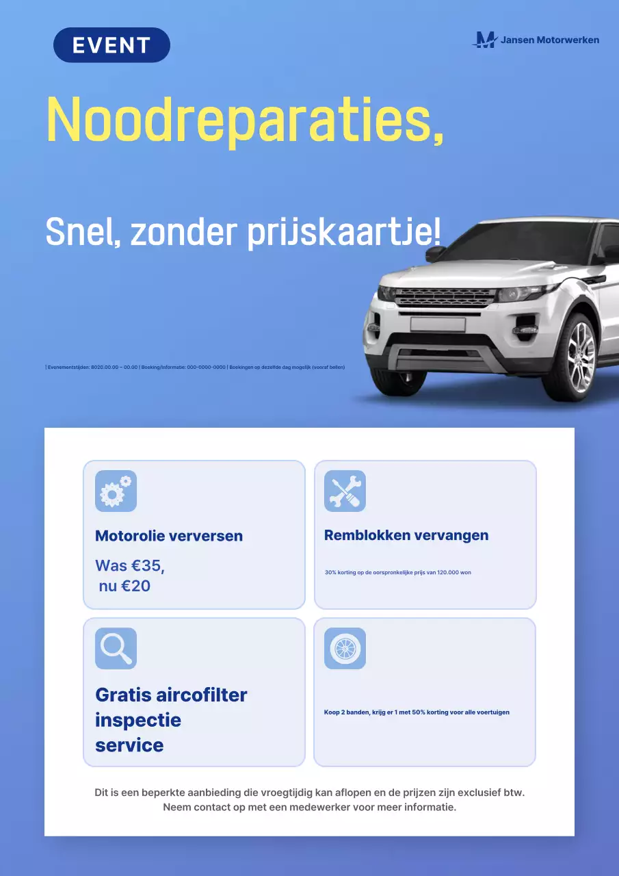 Sky Blue Modern Car-evenement