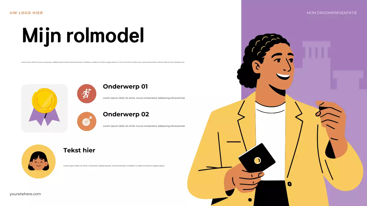 Oranje Illustratief De eerste stap naar mijn droompresentatie