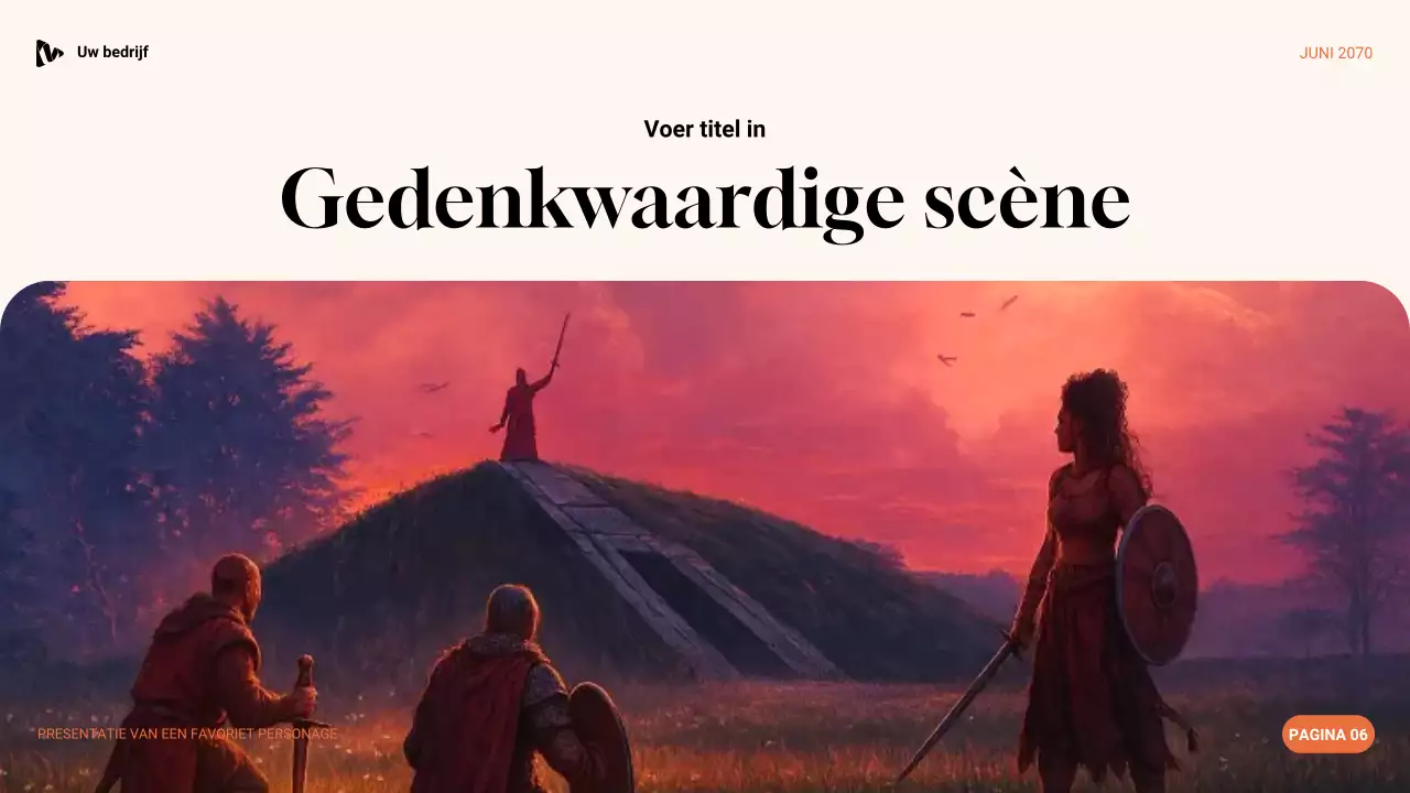 Paars, groen en oranje esthetische favoriete karakterpresentatie