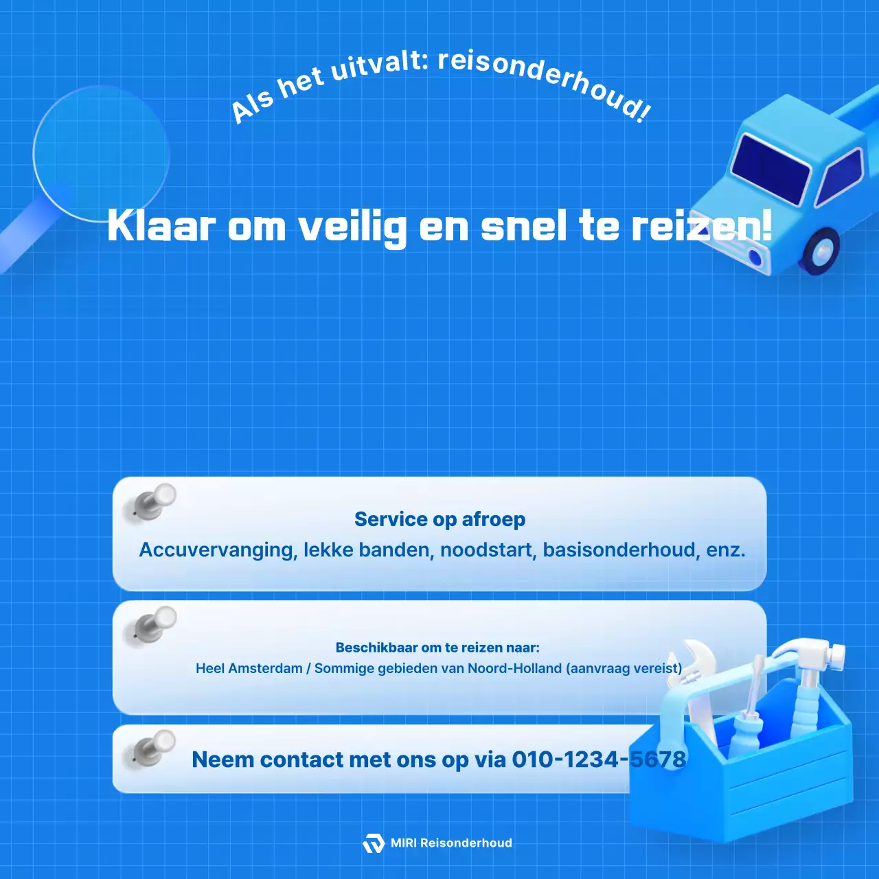 Promotie voor Blue Modern Autoreparatieservice