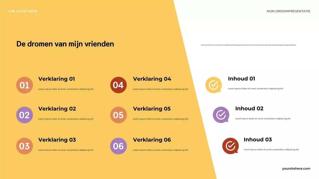 Oranje Illustratief De eerste stap naar mijn droompresentatie