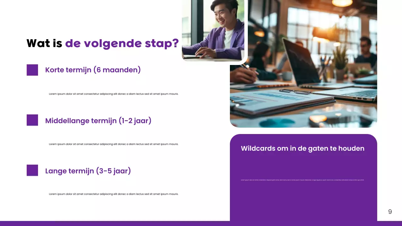 Presentatie van het Purple Modern Key Market Report
