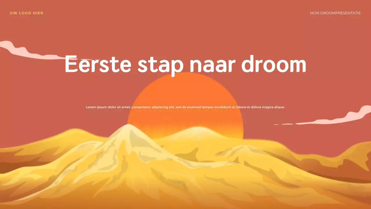 Oranje Illustratief De eerste stap naar mijn droompresentatie