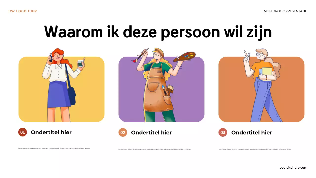 Oranje Illustratief De eerste stap naar mijn droompresentatie