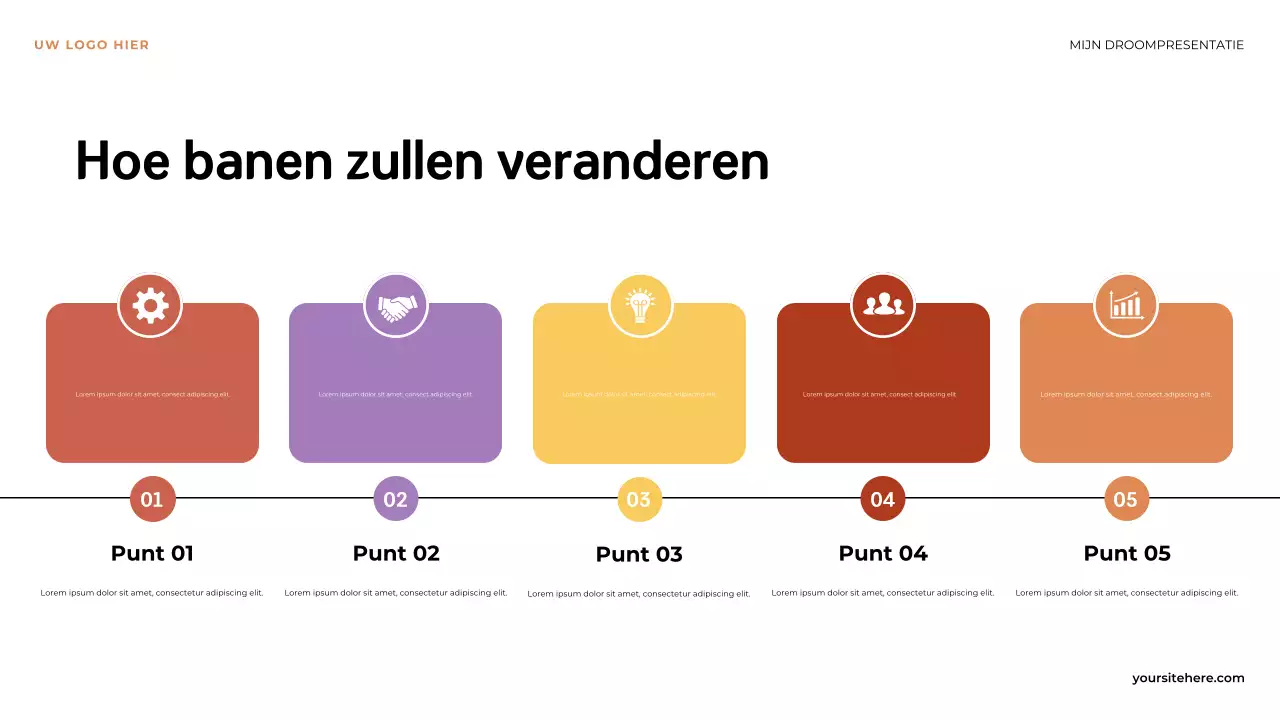 Oranje Illustratief De eerste stap naar mijn droompresentatie