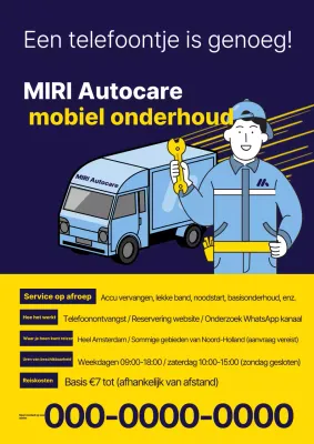 Blauwe en gele pop-art auto-onderhoudspromotie