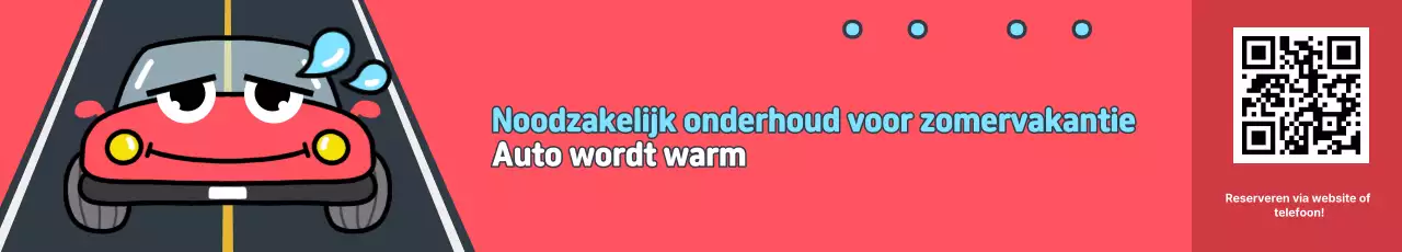 Rode en witte pop-art zomer vakantie auto onderhoud reparatiewerkplaats advertentie